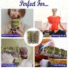 1/3件套鼠尾草香薰套装，用于净化负能量、家居清洁和营造幸福氛围，包含迷迭香、薰衣草和白鼠尾草熏香棒，手工制作。 - 多樣化香型 - 查看 8