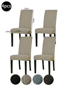 1pc/2pcs/4pcs/6pcs/30pcs Meteorite Gray Waterproof Milk Silk Coated Chair Covers, Classic Minimalist Design, Dust & Stain Resistant Stretch Chair Slipcovers, Suitable For Hotel, Restaurant, Living Room Chairs, Black, Light Gray, Khaki - Multicolor - View 26