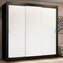 Ropero Madesa Lyon Plus 3 Puertas Corredizas 4 Cajones Color Negro y Blanco Armario para Dormitorio - Negro y Blanco - Ver 1