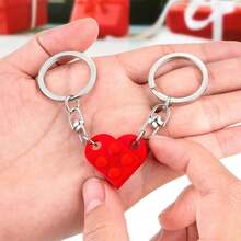 1 Pair Couples Matching Stuff Gifts - Red Heart Keychain, Matching Couple Heart Keychains Decorations Christmas Valentines Day Gifts For Boyfriend Girlfriend - 1對 - 查看 4