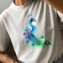 Artistic Peacock Printed T-Shirt | 100% Cotton Comfortable And Exclusive