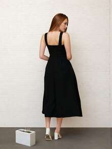 Tailored Dress With Cups Fashion Items!!! - Black - View 2