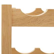Portabottiglie Larryhot per 6 bottiglie, 37x21x21 cm, in legno di quercia, bello e pratico, ideale per riporre e decorare la casa - Castano - Visualizzare 4