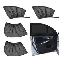 4 Cubres Parasoles Para Ventana De Coche Ajustables Con Protección UV Total Material Duradero Y Fácil Instalación Para Proteger El Interior Del Coche De Los Rayos Solares Dañinos Y Reducir El Calor Durante Todo El Año En Cualquier Tipo De Vehículo - Negro - Ver 1