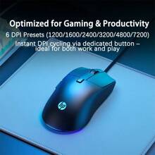 HP Mouse G160 Internet Cafe-Level Micro Switch High-Precision Optical Engine 6-Key Macro Programming Ergonomic Office And Game All-Round Durable Gaming Mouse Black With Sound