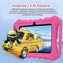 BDF 兒童電子學習平板電腦 / 4GB RAM + 64GB ROM / 7 吋平板 / 4 核心 1.3GHz / Android 13 / 1024x600 HD 解析度 IPS 螢幕 / 2MP+5MP 相機 / 4000mAh 大容量電池 / 支援 WiFi 家長控制教育遊戲 / ABS 塑料 + 矽膠材質教育平板（包含：包裝盒 / 數據線 / 使用說明書 / OTG / SIM 卡退卡針） - 彩色 - 查看 9