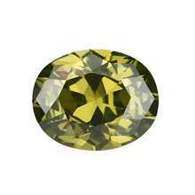 1pc DIY Jewelry Oval Gemstone Olive Green Cubic Zirconia Loose Stone - Olive Green - View 6