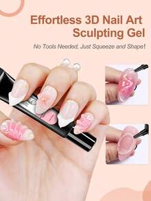 3D 15ML SCULPTURE GEL For Nails, Super Strong Gel For Nail Charm 3D Nails Bling Gel For Decoration Gem Nail Art Jewel Diamonds Cured Need UV/LED Beauty Gift - Clear - View 6