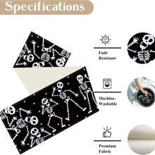 1/25pcs Halloween Themed Skull Black Table Runner, Kitchen Dining Table Decor, Fun Holiday Indoor Outdoor Home Decoration Party Supplies, Halloween Party Favors, Holiday Gifts, Room Decor, Tabletop Decor