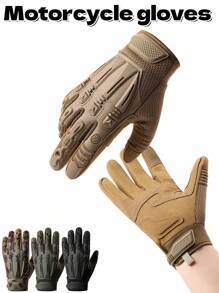 1 Pair Outdoor Sports Full Finger Gloves, Suitable For All Seasons, Hiking, Climbing, Motorcycle Riding, Anti-Slip & Durable, Touchscreen Compatible Men's Gloves