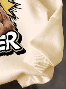 Young Boy Capybara Pattern Warm Sweatshirt - Apricot - View 4