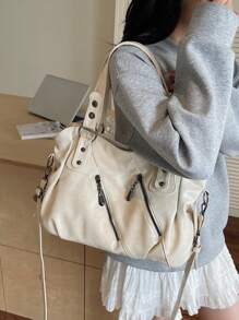 复古简约大容量时尚学生/办公室通勤手提包