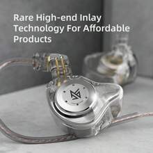 KZ KZ EDX PRO Gaming Earbuds, IEM Headphones With 1DD, IEM For Gaming, HiFi Deep Bass In-Ear Monitors, Dynamic Driver Detachable Cable, Suitable For Video & Music, Comes With Storage Case And Comfortable Memory Foam Replacement Eartips (Transparent/Black/Blue)