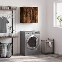 Larryhot Mobiletto dA, Parete in rovere affumicato 60x31x60 cm in legno ingegnerizzato, bello e pratico, ideale per riporre oggetti e decorare la casa - Castano - Visualizzare 1
