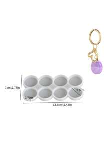 1pc 8 Cavities Round Resin Jewelry Casting Molds Clear Flat Round Resin Pendant Silicone Molds With Hanging Hole For Resin Epoxy UV Resin Soap DIY Craft