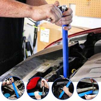 1pc Ratchet Torque Extension Wrench Mechanical Workshop Automotive Garage Tools Car Spanner Mixed Multifunction Dynamics Hand Tools Includes Adapters For 1/2", 1/4", & 3/8" Square Drive Heads, Mechanical Operation, No Electricity Needed