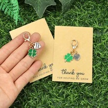 4件/8件幸运四叶草钥匙扣，搭配感谢卡，支持卡，感谢卡，朋友卡，生日卡，婚礼卡，节日卡，毕业卡，派对卡，理想的幸运钥匙扣，陪伴您旅行的理想之选。汽车配件，可爱哥特风，Y2K，圣诞礼物，包袋配件，带身份证夹的挂绳，汽车配件，包袋挂饰 - 綠色 - 查看 5