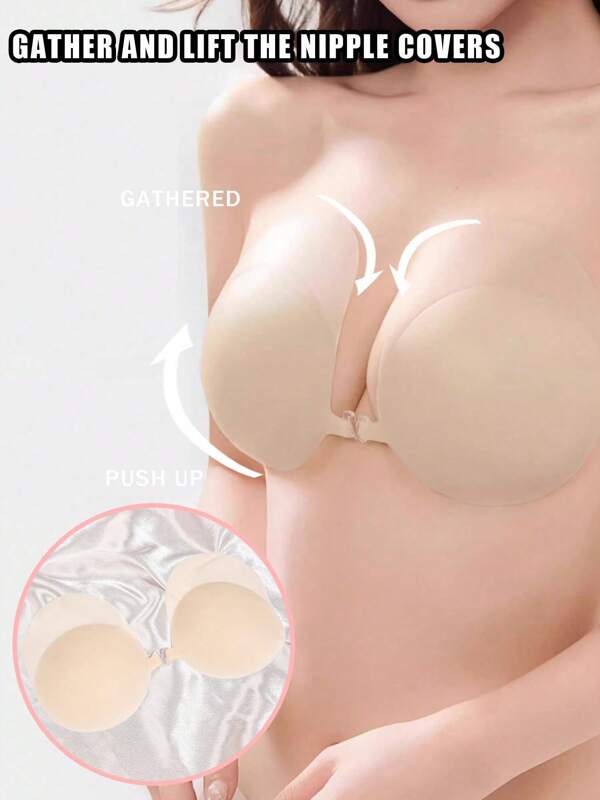 1 Pair Of Strapless Self-Adhesive Breast Lift Tapes, Invisible Breast Pasties For Women, Reusable, Washable, Suitable For Wedding Dresses And Party Outfits.