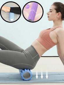 Pink Foam Yoga Massage Roller, Used For Muscle Relaxation And Flexibility - Texture Surface Deep Tissue Massage, Very Suitable For Yoga, Pilates And Fitness Exercise, Yoga Accessories | Texture Roller | Lightweight Roller, Yoga Accessories