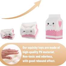 1/2Pcs Simulation Milk Squishies Toys Decompression Toys For Children Resilience And Slow Carton Toy Relaxation Toy Pink Bottle Squeeze Pressure Relief Toys - Multicolor - View 5