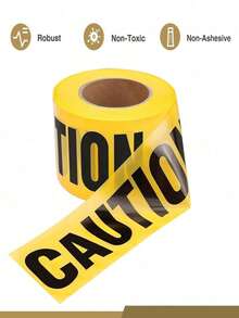 1pc Caution Tape PE Non-Adhesive Warning Tape CAUTION Decorative Barrier Tape Traffic Floor Guardrail Isolation Warning Bright Yellow With Bold Black For Best Readability Maximum Visibility Designed For Danger/Hazardous Areas - Multicolor - View 7