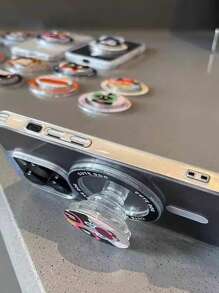 1pc Niche Design Cute Cat Magnetic Phone Holder, Retractable Foldable Desktop Stand Compatible With IPhone, Android Phone, Gift For Birthday, Family, Friends Push-Pull Phone Grip Phone Accessories - Multicolor - View 3