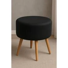 Elastic Cover For Round Pouf - 黑色 - 查看 1