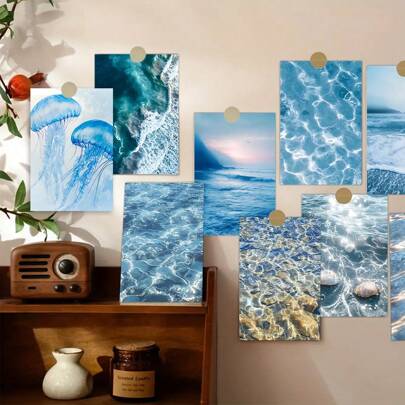 32pcs Beautiful Ocean Landscape Postcards, Beach Scenery Postcards, Suitable For Scrapbooking/Wall Stickers/Greeting Cards/Mailing/Souvenirs/Greeting Cards/Wall Decor, Gifts, Stationery, Birthday, Events, Parties, School Supplies (Accessories Not Included)
