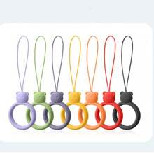 3 件柔软亲肤卡通熊液态硅胶挂绳钥匙扣环、手机挂绳、耳机壳、USB 支架、暖手挂绳、水瓶挂绳、防摔