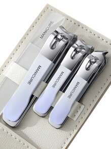 3 Pieces Set Nail Clipper Set, Sharp Fingernail And Toenail Clippers Clippers, Nail File, Thick Nail Trimmer, Stainless Steel Toenail Clippers For Manicure And Pedicure