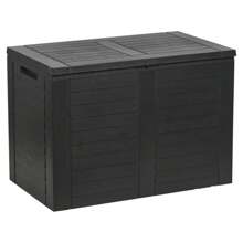 190 Litre Black Outdoor Garden Storage Box Organiser Plastic