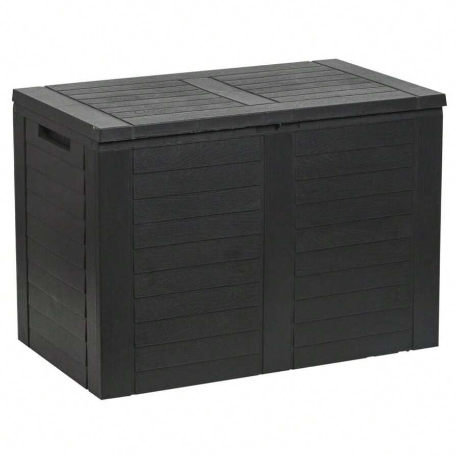 190 Litre Black Outdoor Garden Storage Box Organiser Plastic