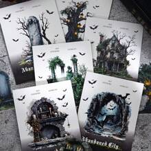 10 Stücke/Packung Gothic Stil Aufkleber Set, Vintage verlassene Stadt Thema, vielfältige Designs für Scrapbooking, Schulanfang