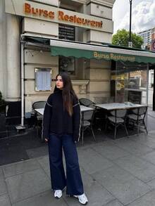 EAVA Women's Minimalist Turtleneck Sweater, Oversized Fit, Effortless Streetwear Style, Handcrafted Details, Autumn/Winter Knit Pullover, Valentine's Day Gift, Women's Valentine's Day - Black - View 7