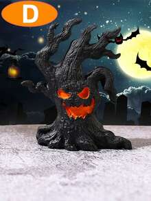 Tree Stump Ghost Figurines Garden Miniatures, Mini Spooky Halloween Resin Ghost Statue Ornament For Porch Patio Backyard Yard Home Shelf Decor Accent Halloween DIY Accessories Tree Ghost Pumpkin Tree Decorative Resin Accessories Fall Decor Autumn Decor Home Decor Halloween Decor Room Decor