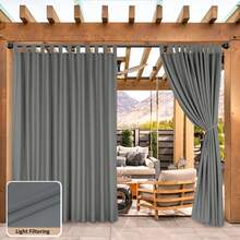 2pcs High Density Breathable Flat Weave Blackout Curtains, UV Protection Fabric, Easy Top Hanging Installation