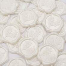 25 PCS Eucalyptus Wax Seal Stickers Self Adhesive Rosemary Envelope Wax Seal Stickers Vintage Embossed Wedding Invitation Envelope Stickers