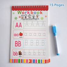 Lachilly 26 Alphabet Tracing Letter Workbook Preschool Kids Learning Training Book Educational Toy With Erasable Pen Handwriting Exercise Book For Children Letter Numbers Skills Development Calligraphy Reusable Practice Book - Multicolor - View 16