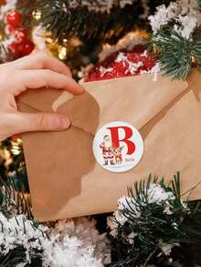 Autocollants de lettre personnalisés du Père Noël, étiquettes de cadeaux de Noël, autocollants pour sacs d'emballage de collations, texte personnalisable, autocollants de 4 cm, convient pour l'emballage de cadeaux de fête et la décoration de fête - Multicolore - Voir 5