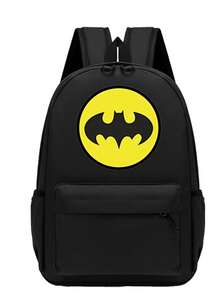 Warner Bros 3 件套 WB 蝙蝠侠三件套背包休闲背包，学院风时尚学生背包印花大容量户外背包，可爱卡通背包，返校季，万圣节，圣诞节礼物 - 彩色 - 查看 14