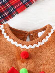 فستان طويل الأكمام سميك مبطن بالحرارة لطيف للبنات الصغار، شتوي قطعة واحدة