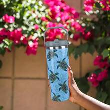 30oz Sea Turtle Tumbler With Handle Sea Turtle Gifts For Women Sea Turtle Cup Insulated Tumblers Tumblers With Flip Straw And Top Handle Stainless Steel 30oz Coffee Mug - Màu xanh lam - Xem 7