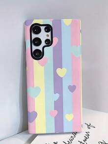 Stylish And Vibrant Heart Design Stripe 2-In-1 Protective Phone Case - Compatible With Galaxy S25/S25 Plus/S25 Ultra/S24/S24 Plus/S24 Ultra/S24 FE/S23/ S23+/S23 Ultra/S22/S22+/S22 Ultra/S21/S21+/S21 Ultra/S20 ULTRA/A71/A56/A55/A54/A53/A52/A34/A26/A15/A16/A14/A13/A06 And Phone17,17Air,17pro,17pro Max,16,16plus,16promax,15Plus,15Pro,15ProMax,14,14Plus,14Pro,14ProMax,13,13Pro,13ProMax,12,12Pro,12ProMax,11,11Pro,11Pro Max, Is A Thoughtful Birthday Gift For Your Girlfriend, Boyfriend And Friends. - 彩色 - 查看 6