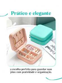 Jewelry Organizer Travel Jewelry Display Portable Travel Jewelry Boxes Storage Organizer - 玫瑰紅 - 查看 8