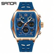 Relógio Masculino SANDA Digital Quartzo Militar Esportivo, Marca de Luxo Multifuncional com Alarme, Data, Semana, Cronômetro, Função de Luz EL, Impermeável, Eletrônico LED, Presente Original para Homens 6266