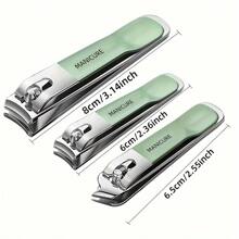3 Pieces Set Nail Clipper Set, Sharp Fingernail And Toenail Clippers Clippers, Nail File, Thick Nail Trimmer, Stainless Steel Toenail Clippers For Manicure And Pedicure