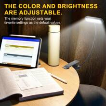 Yogle LED Clip-On Leselicht, 3 Farbtemperatur-Modi und 5 Helligkeitseinstellungen, USB-Aufladung, stufenlos dimmbar mit 360° flexiblem Leseleuchte, tragbare Clip-On Leuchte für Büro, Nachtlektüre