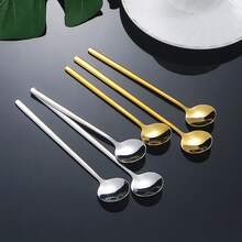 1 Stück/2 Stücke Edelstahl kleine runde Löffel, Kaffeelöffel, Vogelnestlöffel, Tassengesckenklöffel, Löffel mit langem Griff, Dessertlöffel, Gewürzlöffel und kleine Teelöffel