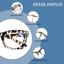 3-Pack Oprah Style Fashionable Women's Reading Glasses - Blue Light Blocking, Computer Square, Metal Spring Hinges, 12 Degrees Available, Blue Light Resistant Lenses - Multicolor - View 4