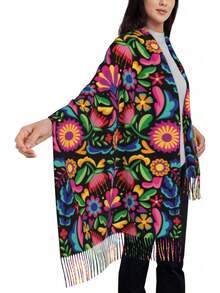 ¡RecomendadoChales y envolturas para mujer, diseño floral mexicano, suave, grande, cálida manta para vestidos de noche¡Top de Temporada - estilo5 - Ver 10
